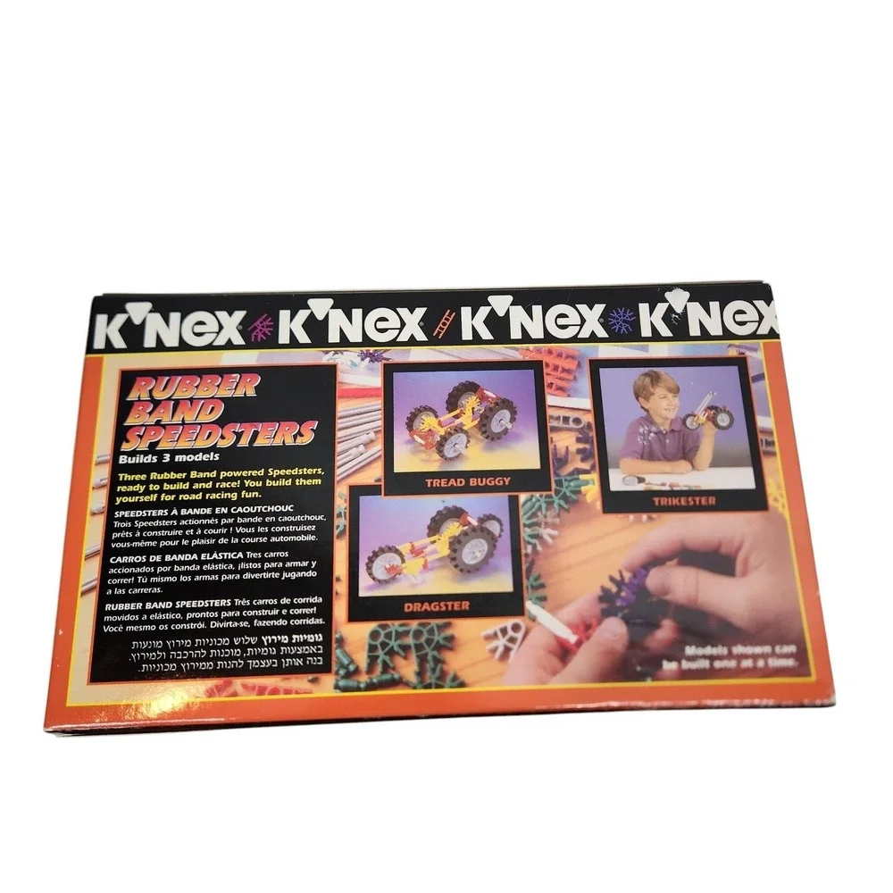 Vintage 1996 K'NEX KINEX Rubber Band Speedsters Building Set Age 7+ Racing Toy